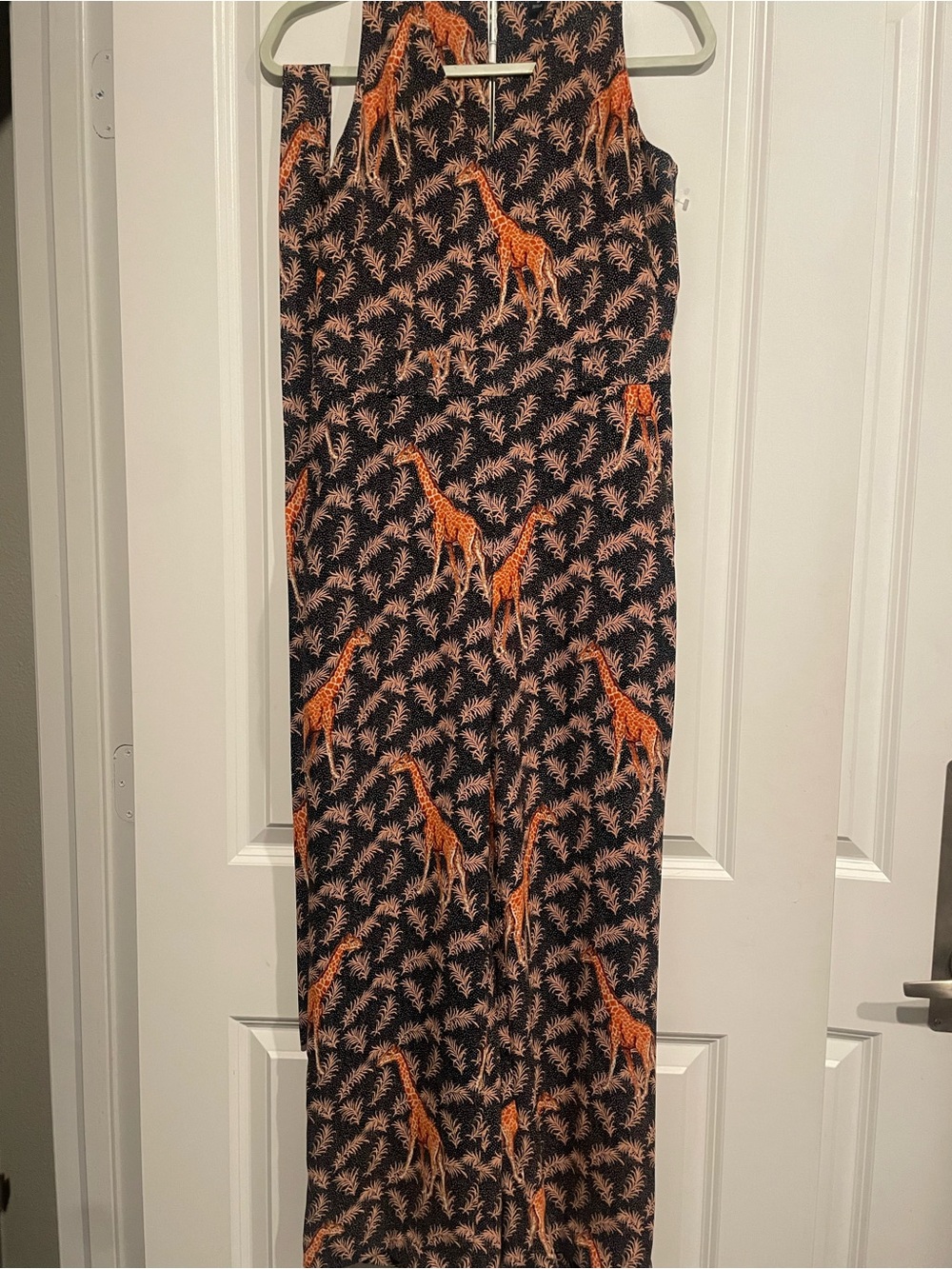 Ann Taylor Sleeveless Jumpsuit pant with Orange Giraffe Print